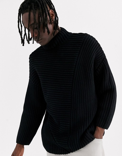 ASOS WHITE oversized jumper in chunky black knit | ASOS