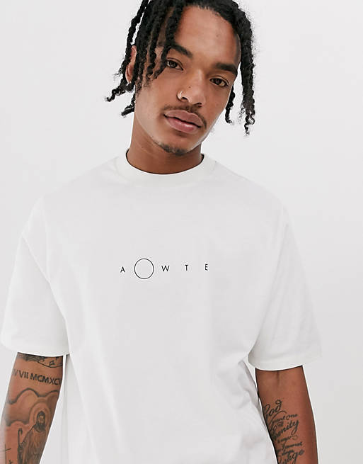 ASOS WHITE oversized t-shirt with chest print