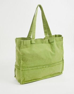ASOS WHITE oversized tote bag in green | ASOS