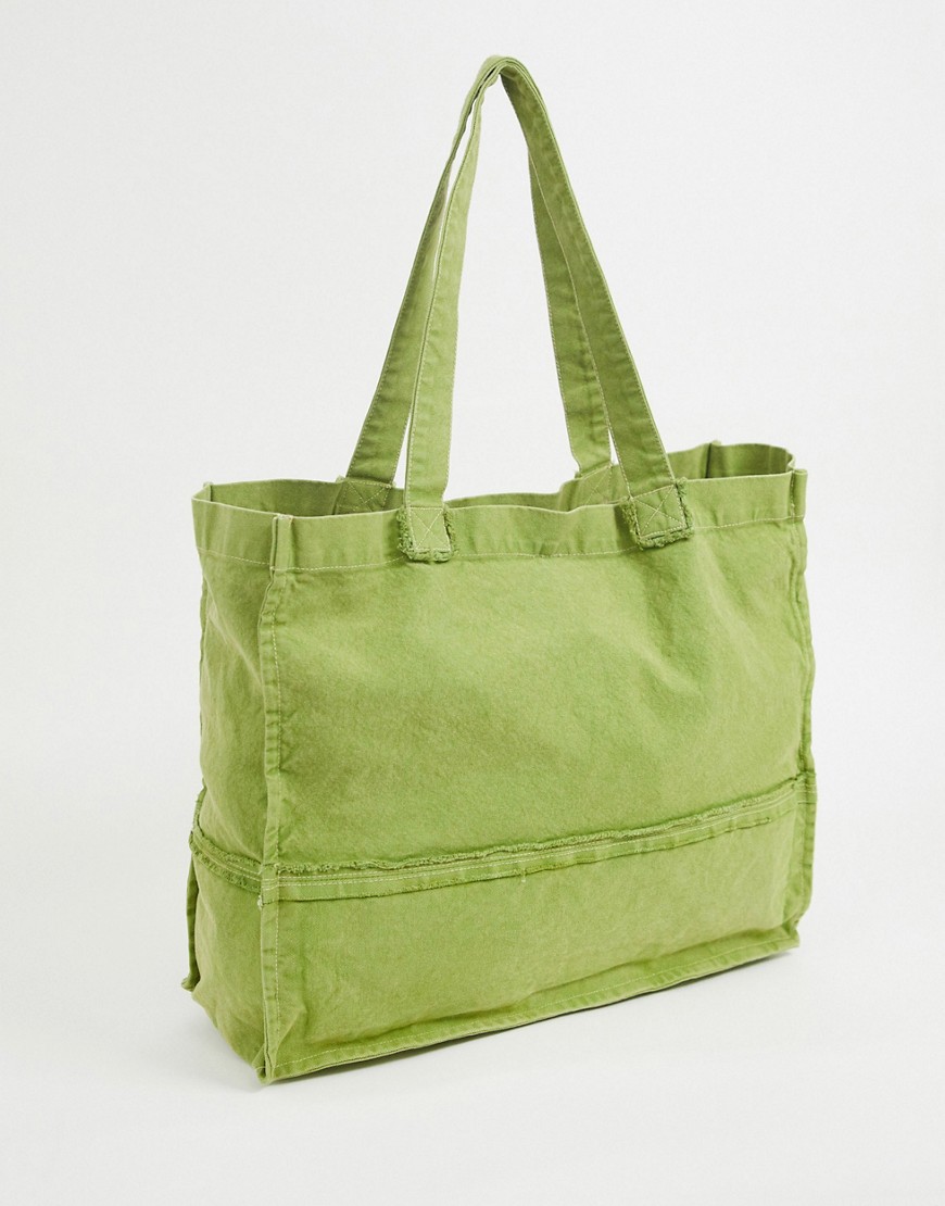 ASOS WHITE oversized tote bag in green
