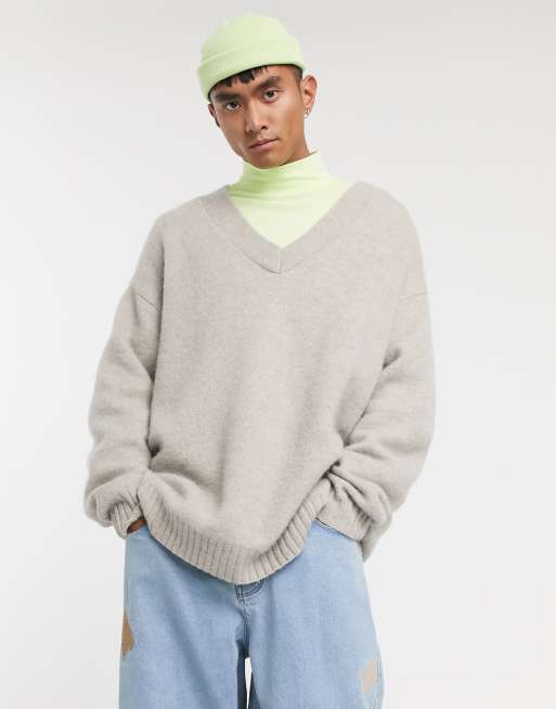 Oversized jumper shop v neck