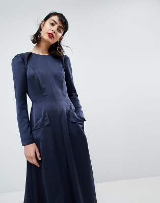 asos white satin dress