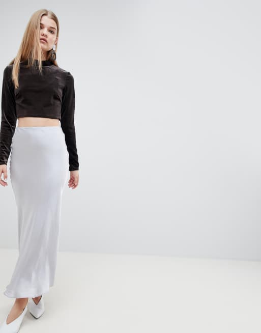 Asos satin store maxi skirt