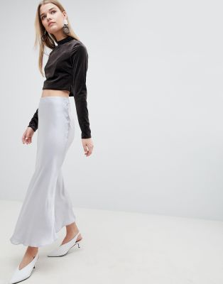 white long silk skirt