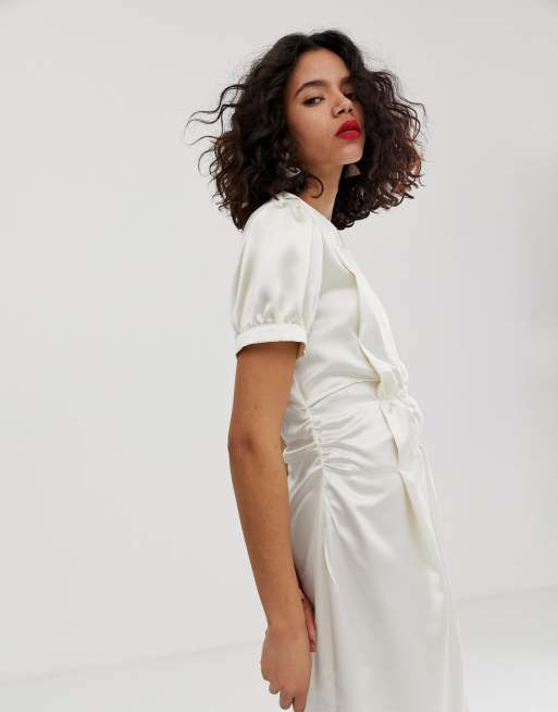 Asos white store satin dress