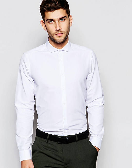 ASOS White Shirt With Cutaway Collar In Regular Fit | ASOS