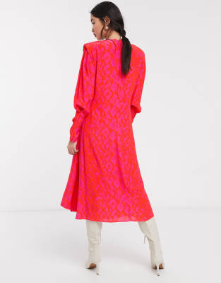 white snake print dress