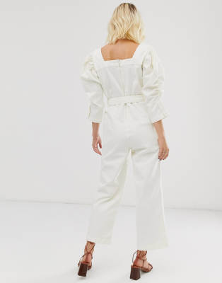 asos white denim jumpsuit