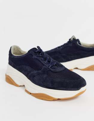 navy chunky trainers