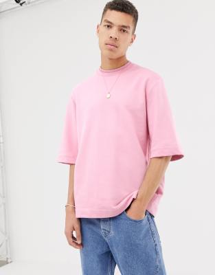 Asos À Oversize WhiteSweat shirt Courtes Manches Rose qMSLUVGzp