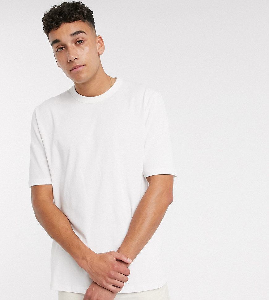 ASOS WHITE Tall - Losvallend zwaar T-shirt in wit