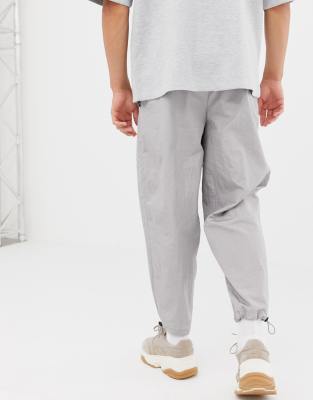 grey nylon joggers