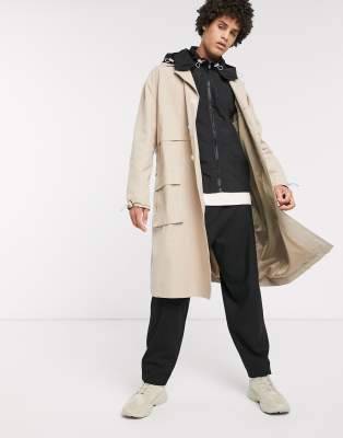 hoodie under trench coat