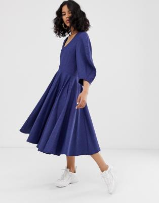 asos blue midi dress