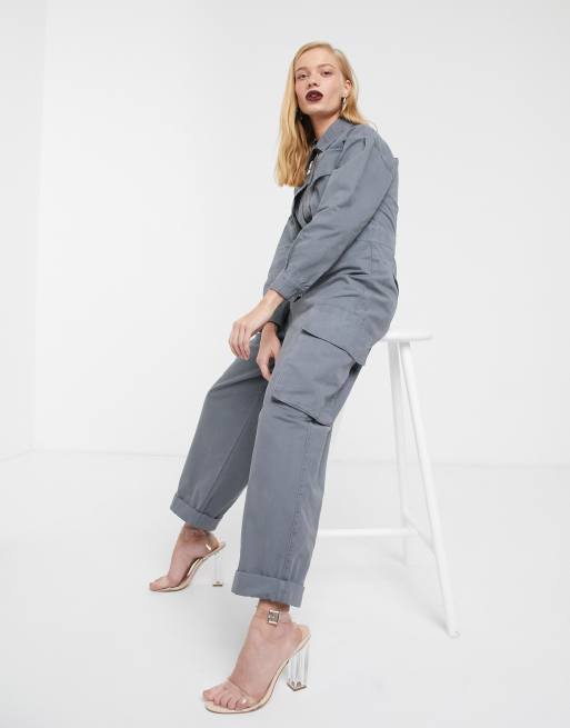 Asos white utility store jumpsuit