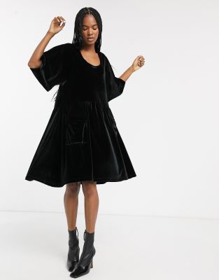 velvet smock dress