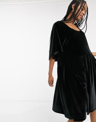 asos black velvet dress