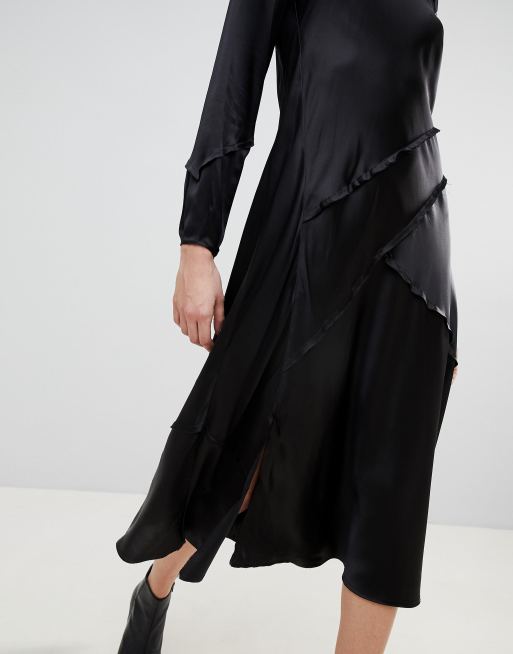 ASOS WHITE - Vestito in seta a maniche lunghe, 3 di 4