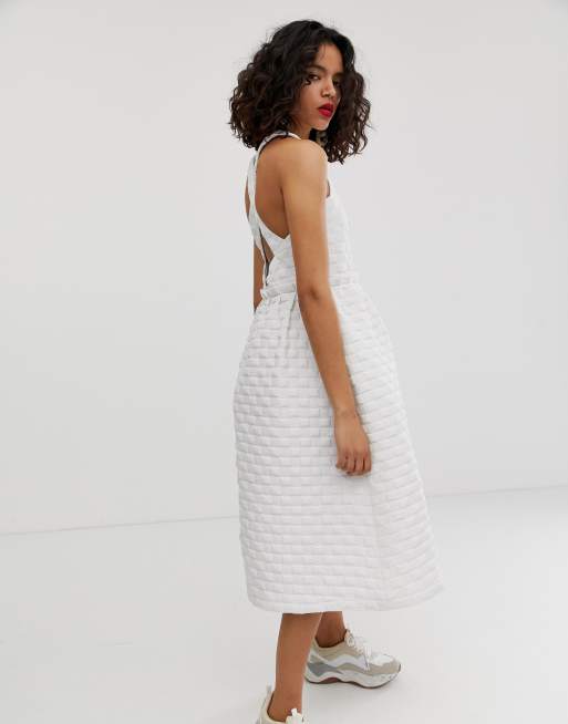 Asos white tiered dress sale