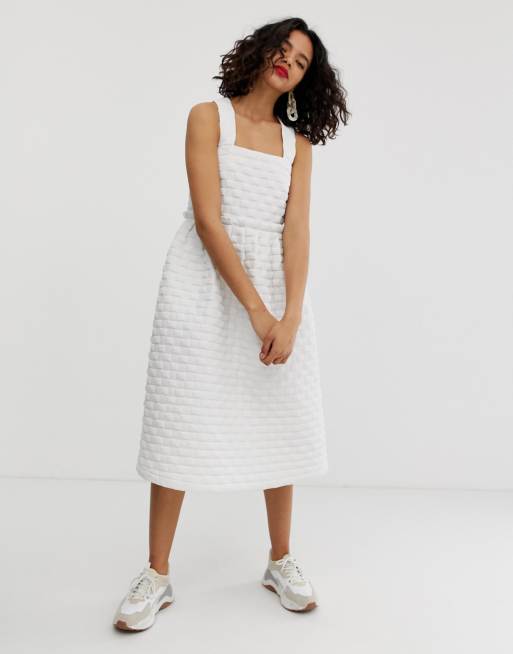 Asos white shop tiered dress