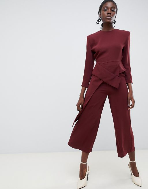 Asos store burgundy jumpsuit