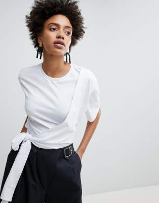 asos white wrap top