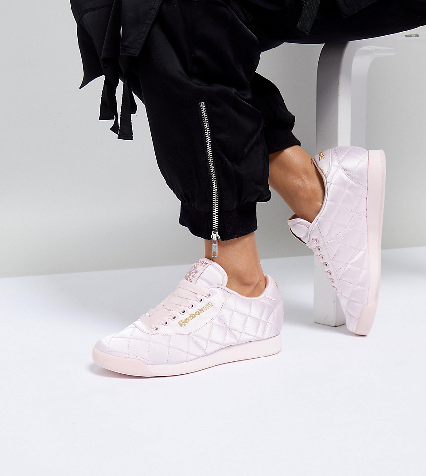 ASOS WHITE x Reebok Princess Trainers In Quilted Satin-Pink