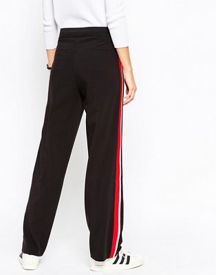trousers with stripe down side