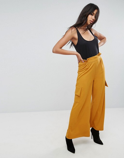 ASOS DESIGN | ASOS Wide Leg Trousers with Paperbag Waist