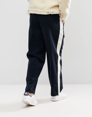 wide trousers with side stripe