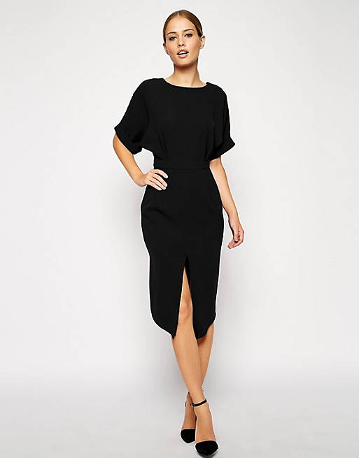 ASOS Wiggle Dress with Wrap Back and Split Front | ASOS