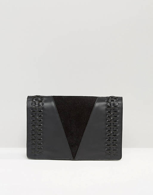 ASOS Woven Leather Clutch Bag