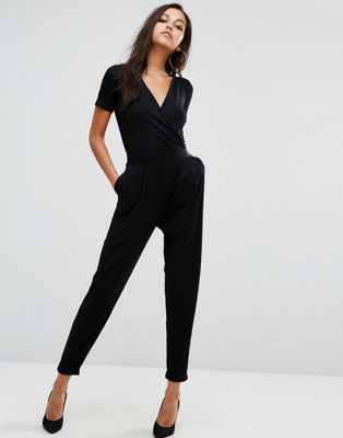 ASOS Wrap Front Jersey Jumpsuit with 
