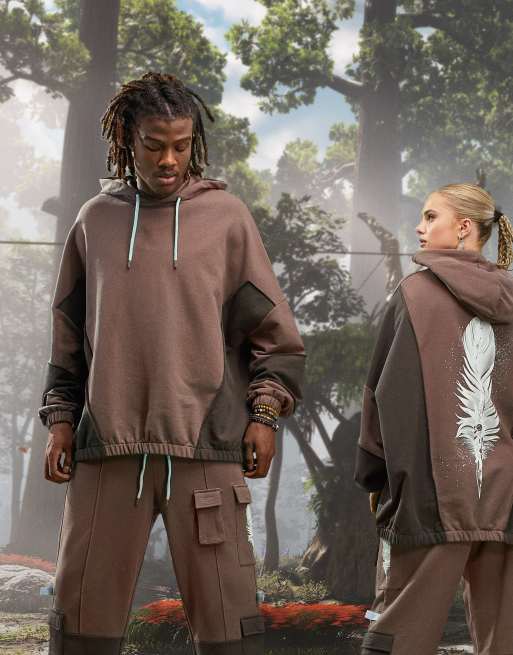 ASOS X Horizon Forbidden West - Sweat à capuche d'ensemble unisexe oversize - Marron