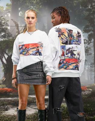 ASOS DESIGN ASOS X Horizon Forbidden West unisex oversized sweatshirt in white