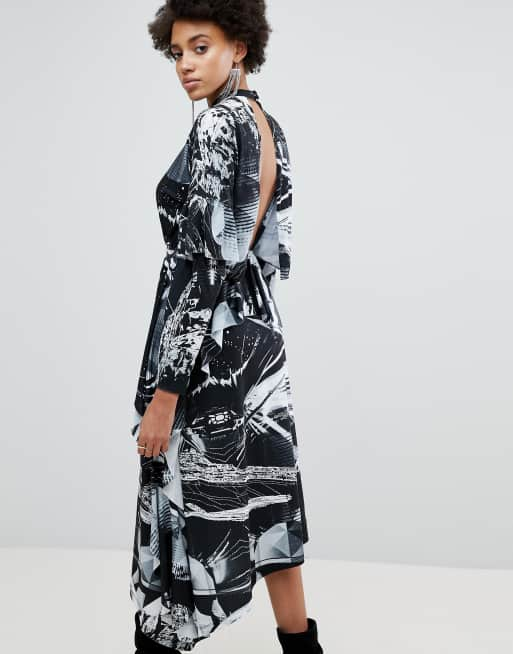 ASOS x Wars Printed Long Sleeve Hanky Hem Dress ASOS