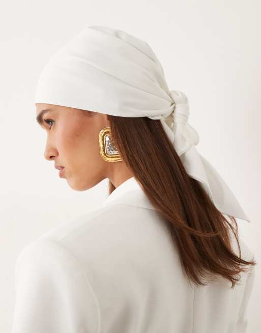 ASOS x The Sourced Collection - Foulard pour cheveux - Crème, 2 de 3