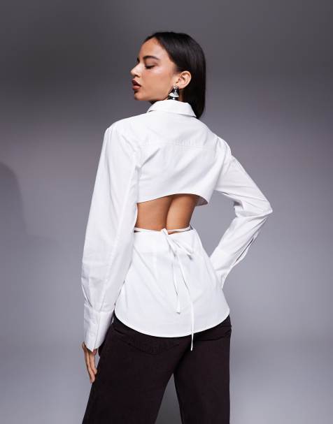 ASOS X THE SOURCED COLLECTION - Hvid skjorte med bindebånd på ryggen - view 1