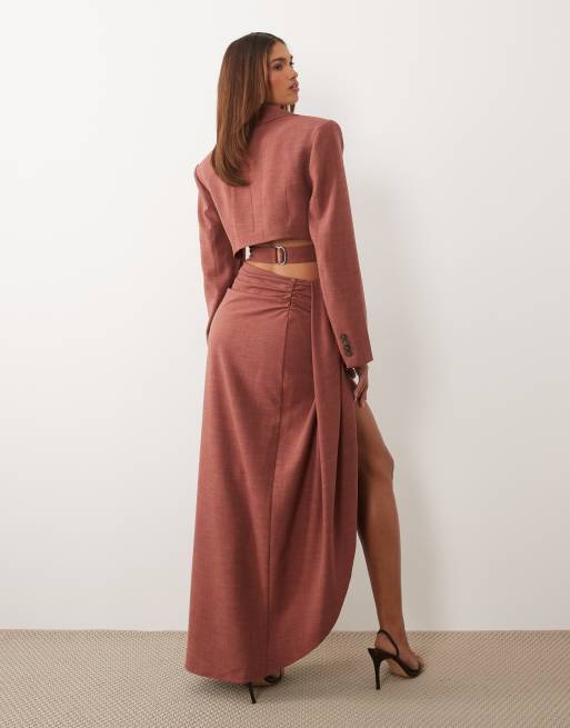 ASOS X THE SOURCED COLLECTION - Jupe longue drapée - Rouille, 2 de 5