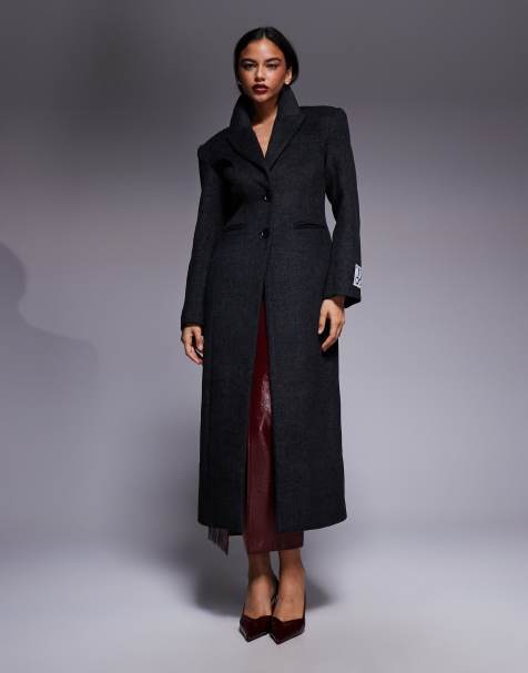 ASOS X THE SOURCED COLLECTION - Manteau à taille cintrée - Anthracite - view 1