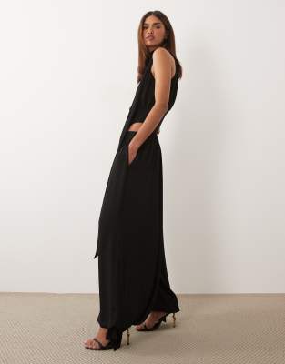 ASOS X THE SOURCED COLLECTION - Pantalon bouffant en mousseline - Noir 42