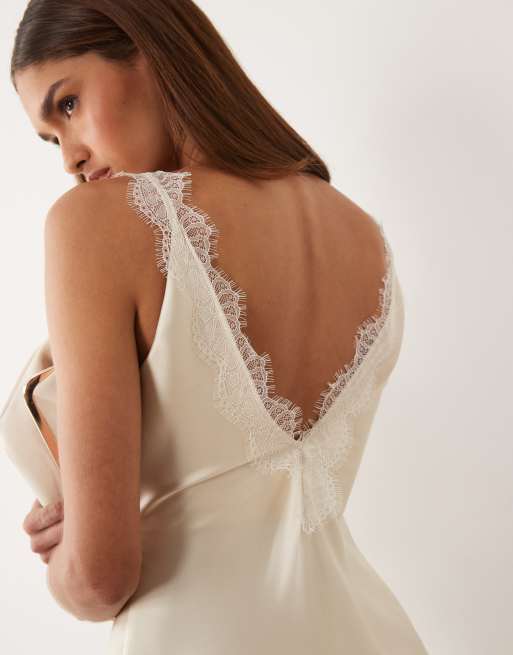white cut out lace dress Off White Lace Maxi Dress with Cut Out main image 1