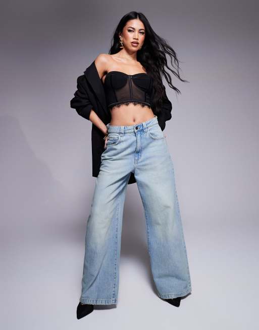 ASOS X THE SOURCED COLLECTION - Sort korset-top i mesh - Del af sæt, 5 af 5