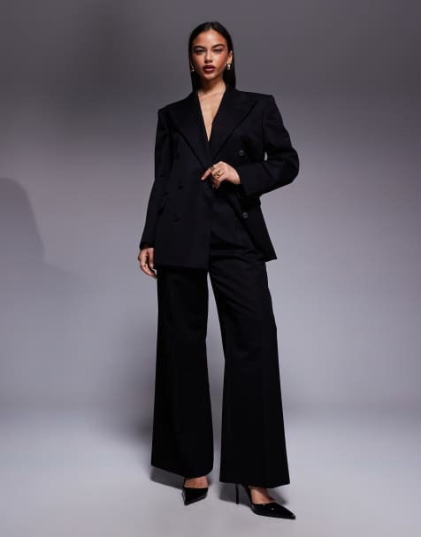 ASOS X THE SOURCED COLLECTION suit trousers in black