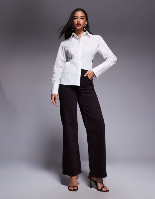 ASOS X THE SOURCED COLLECTION – Vit skjorta med knytdetalj baktill, 3 av 4