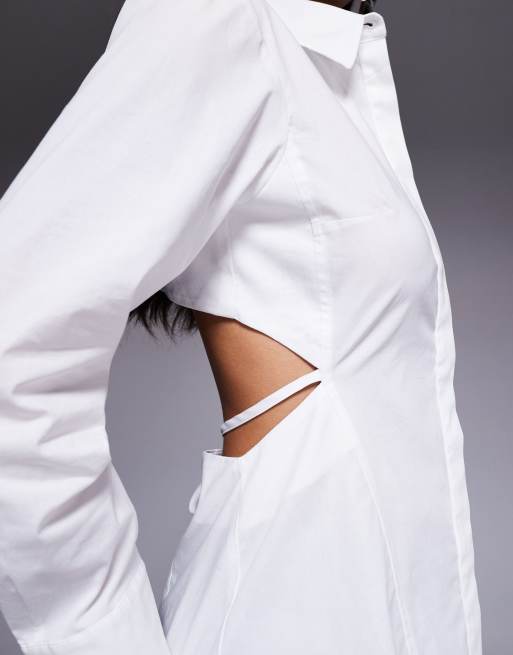 ASOS X THE SOURCED COLLECTION – Vit skjorta med knytdetalj baktill, 4 av 4
