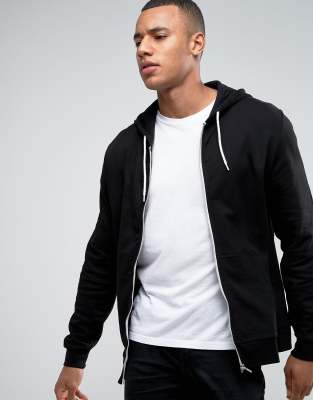 Sudadera negra best sale cremallera hombre