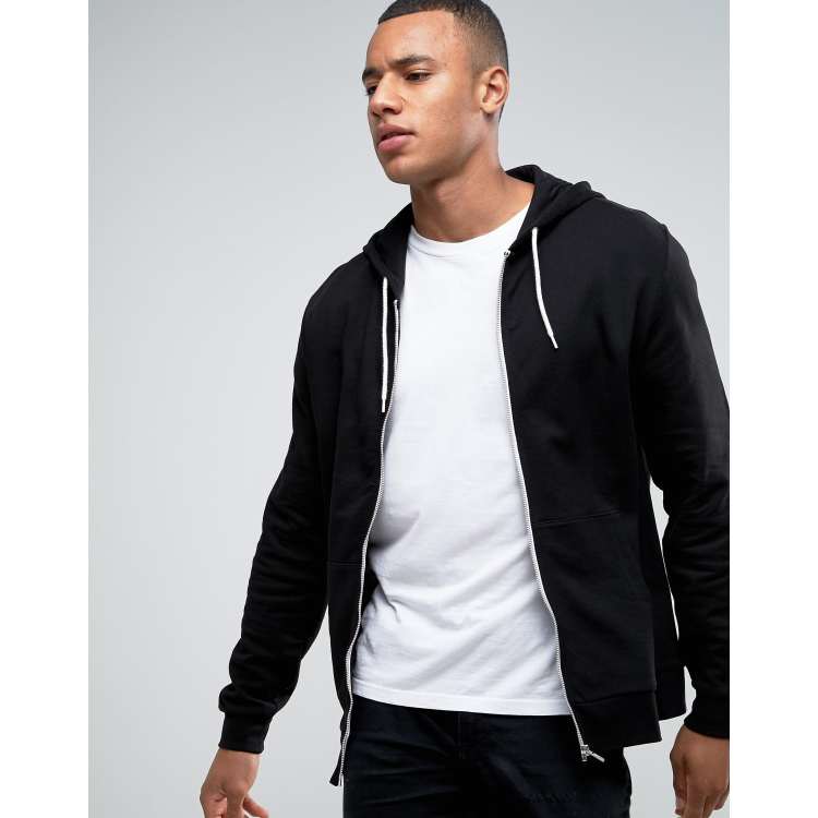 Asos black cheap zip hoodie