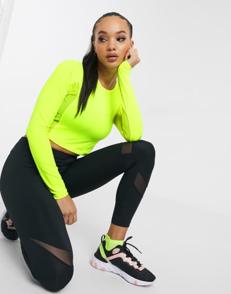 ASOS 4505 – Langärmliges, kurzes Oberteil mit Netzeinsätzen an den Seiten