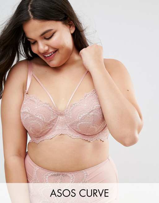 ASOS CURVE Florence Formstøbt blonde-BH med bøjle - Sæt i pink, 2 af 3
